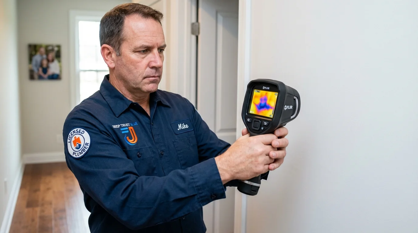 Thermal imaging leak detection by Johns Plumbing LLC in Factoryville
